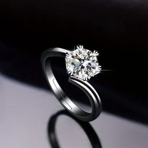 NEW silver tone moissanite snowflake stone ring